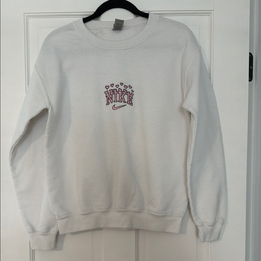 Gildan White Sweatshirt with Heart Design